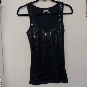 Black sequin tank top